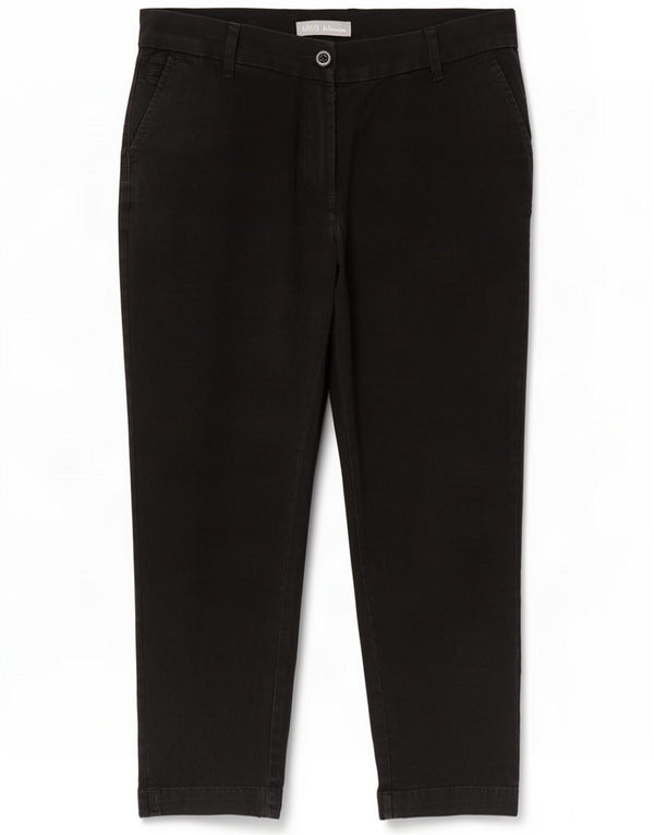 Marks & Spencer Pantaloni chino dritti da donna UK 14 Large W34 L23 Nero