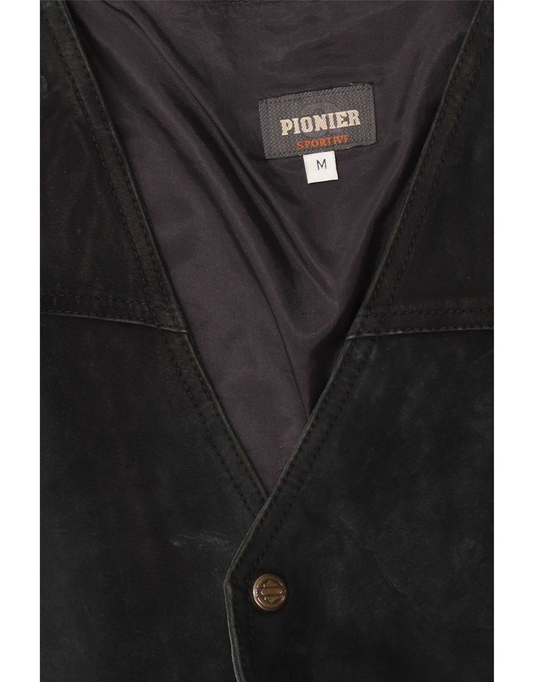Gilet in pelle scamosciata da uomo Pionier medio nero