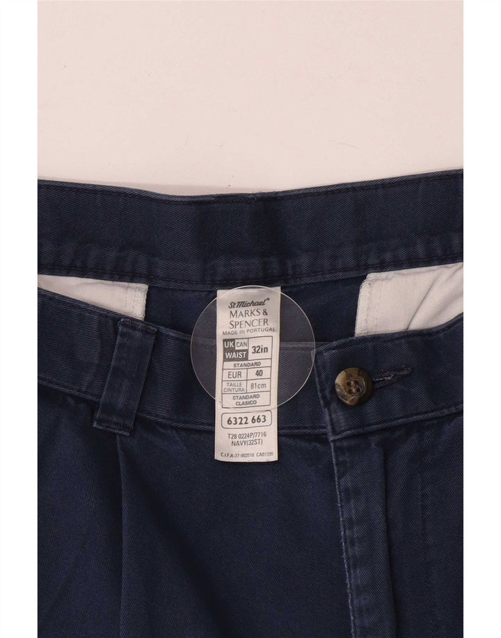 Pantaloncini chino con pegging da uomo Marks & Spencer W32 cotone blu navy medio
