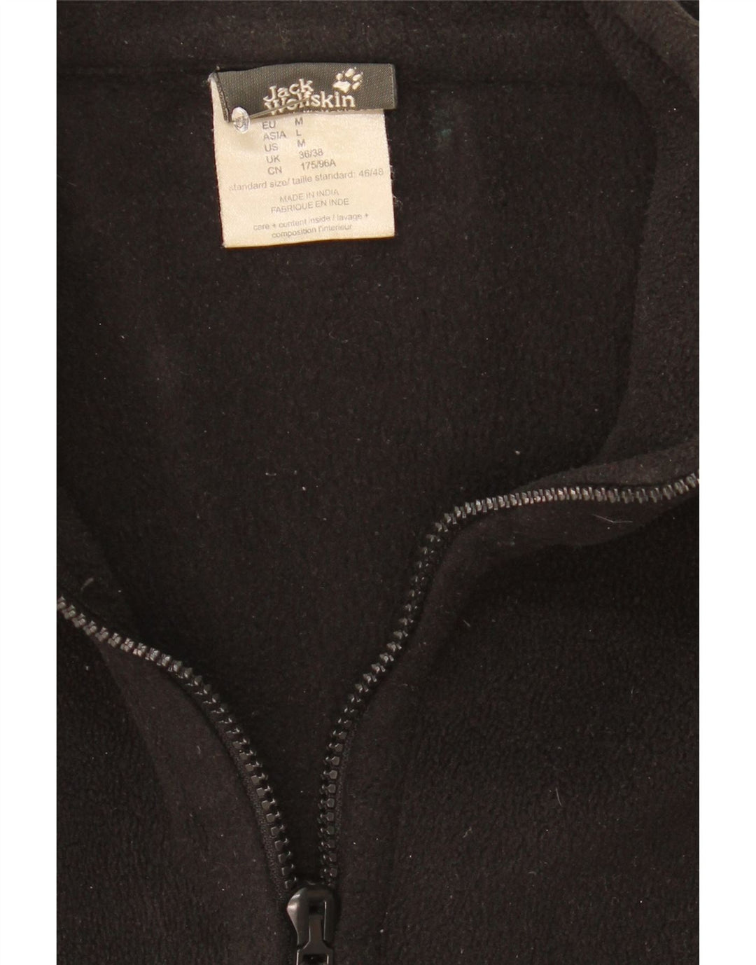 Giacca in pile da uomo Jack Wolfskin UK 36/38 poliestere nero medio
