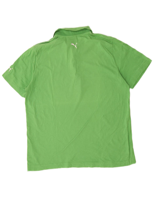 Polo da uomo Puma XL in cotone a righe verdi