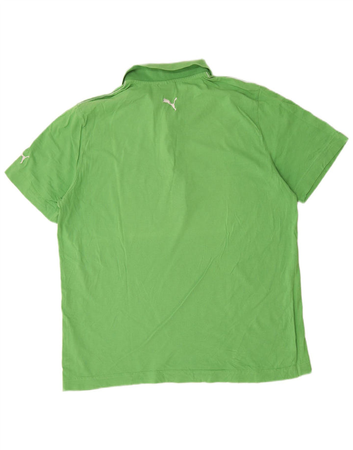 Polo da uomo Puma XL in cotone a righe verdi