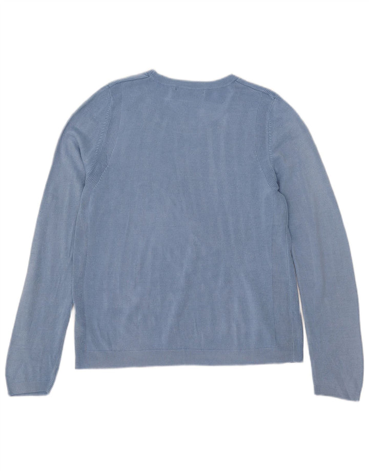 Maglione maglione con scollo a barca da donna Marks & Spencer UK 14 Acrilico blu medio