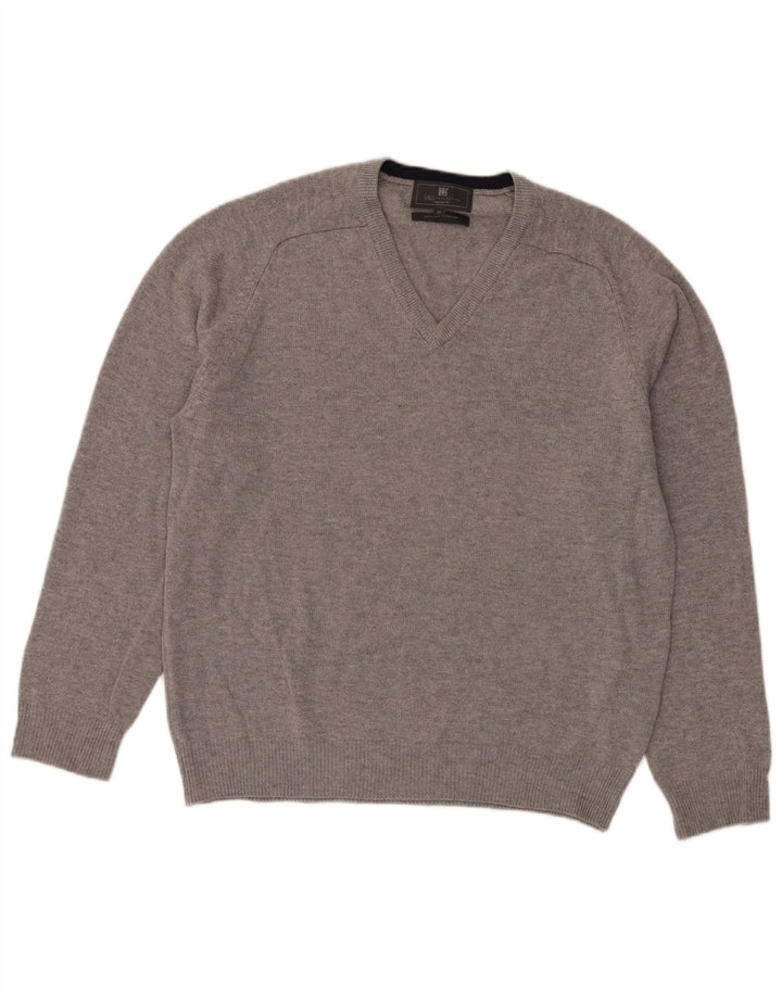 Maglione da uomo Marks & Spencer vestibilità regolare con scollo a V grigio medio