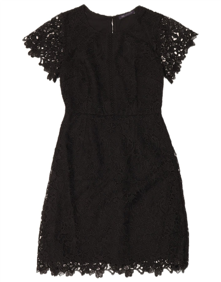 Abito tubino in pizzo da donna Marks & Spencer UK 8 piccolo poliestere floreale nero