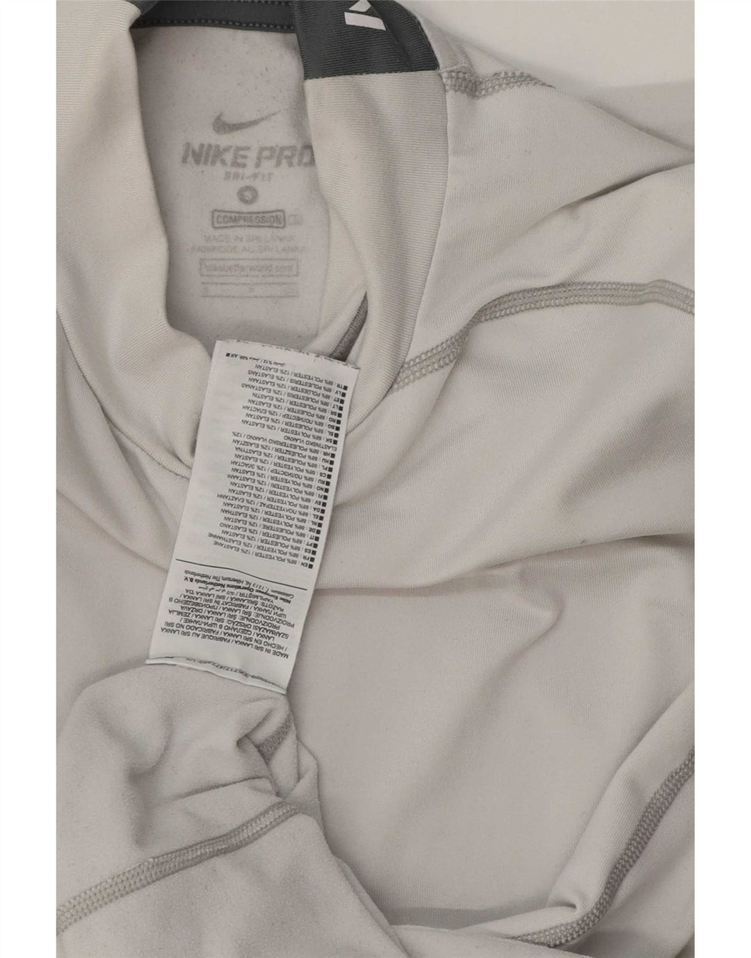 Top Nike Dri Fit Graphic da uomo a maniche lunghe, piccolo, in poliestere grigio