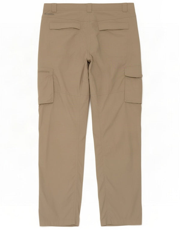 Columbia Mens Omni-Shade Straight Cargo Trousers W38 L34 Khaki Nylon