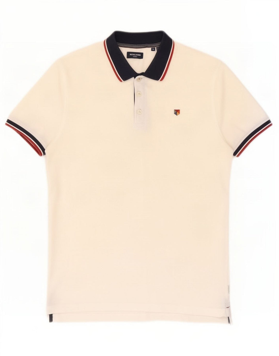 Polo da uomo Jack & Jones color block bianco medio