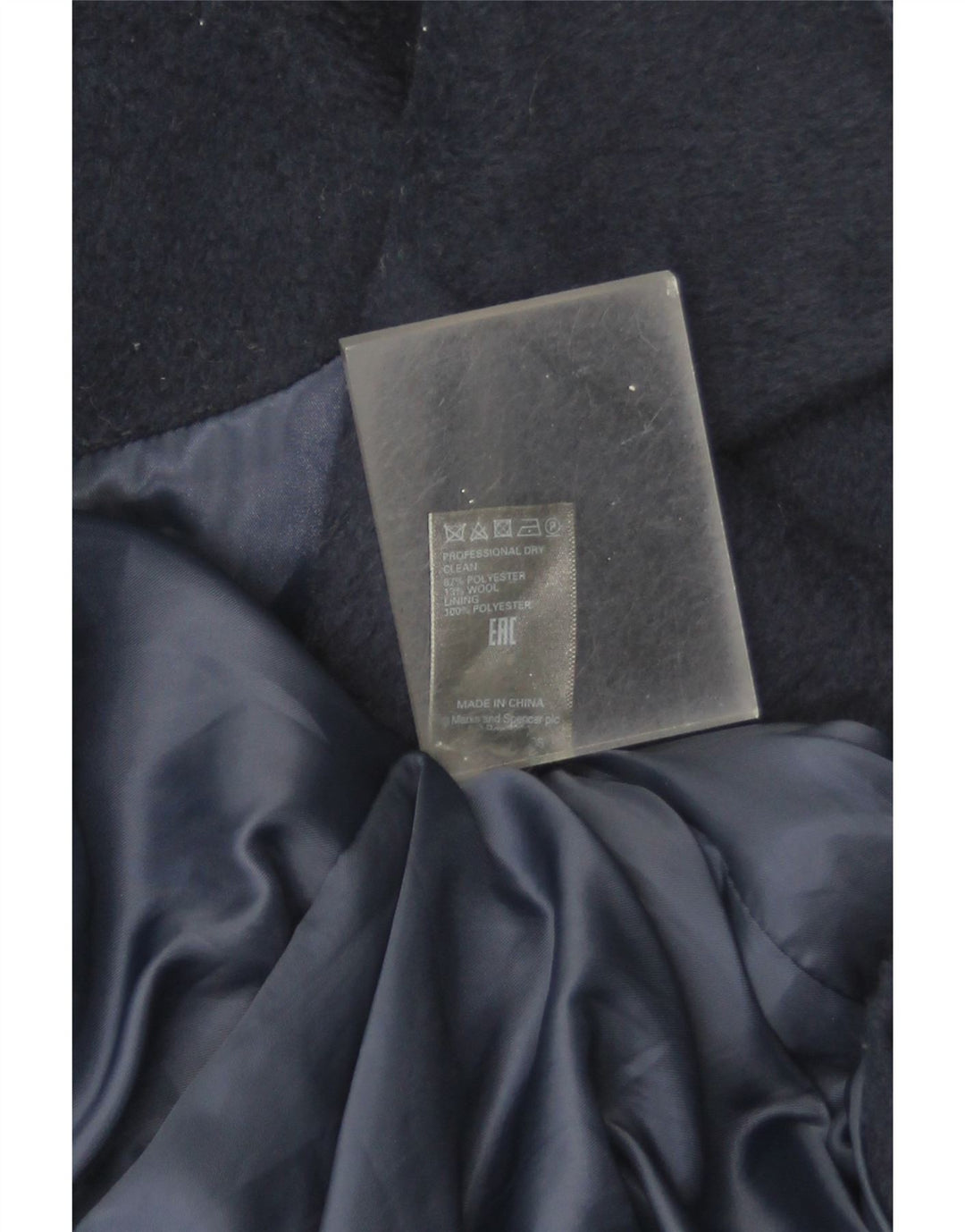 Cappotto da donna Marks & Spencer UK 12 medio blu navy in poliestere