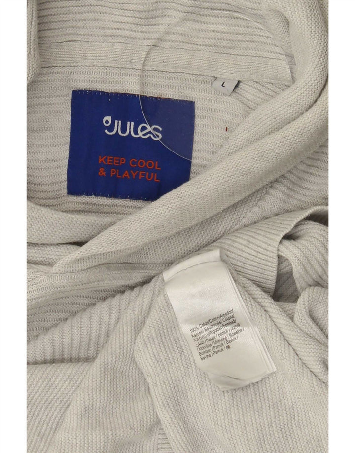 Jules Uomo Maglione con Collo a Scialle Maglione Grande in Cotone Grigio