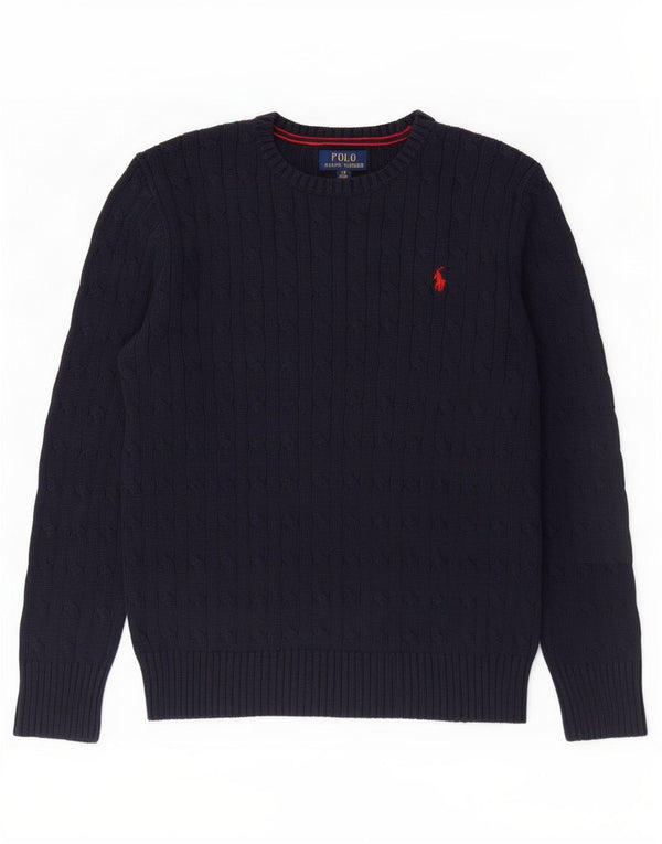 Polo Ralph Lauren Maglione con scollo a barca per ragazze 14-15 anni Large Blu Navy