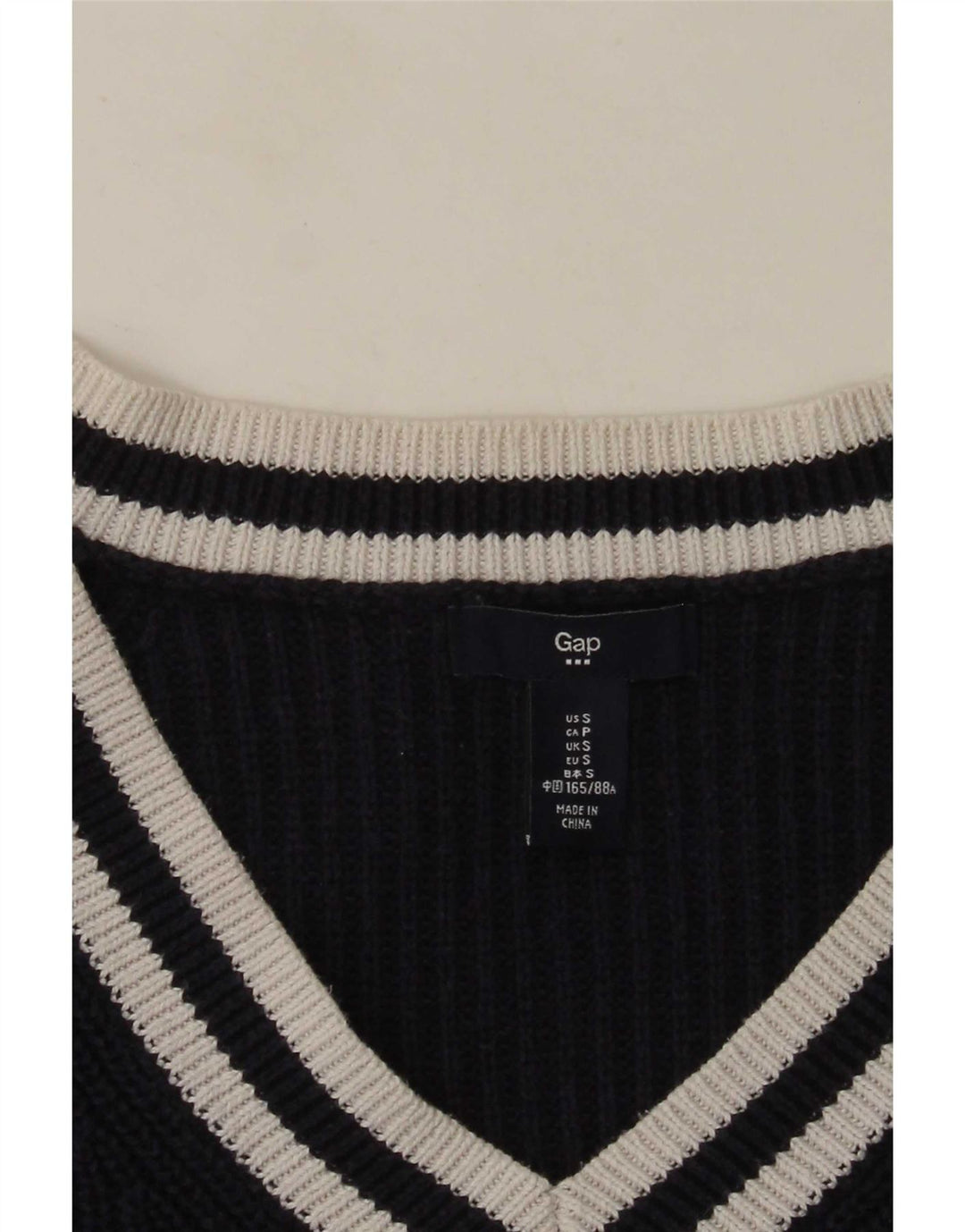 Maglione maglione con scollo a V da donna Gap UK 10 piccolo blu navy