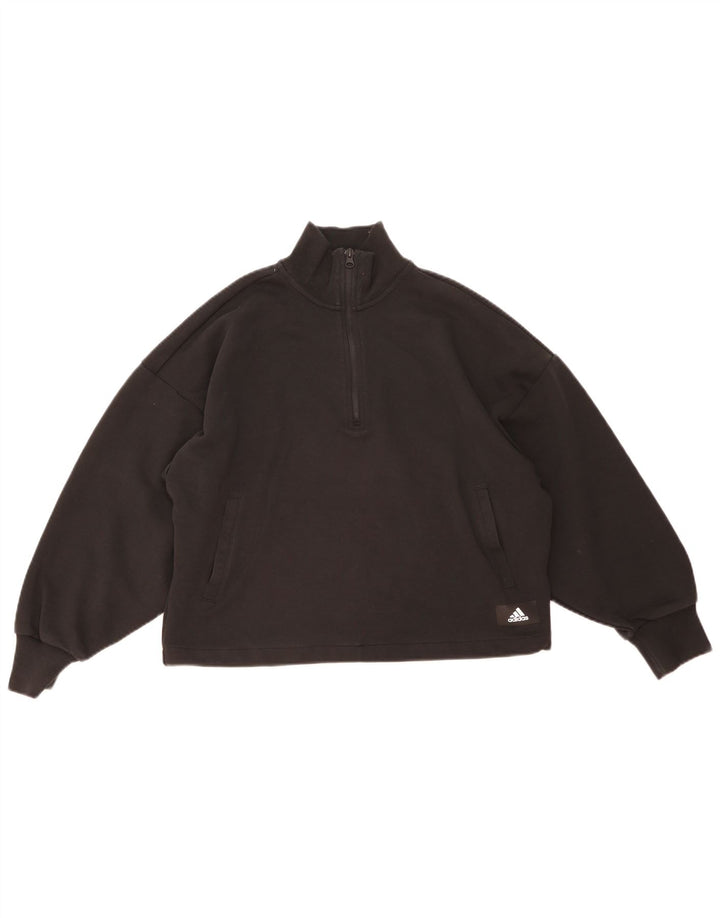 Felpa con grafica oversize da donna Adidas UK 12/14 Medium Nero