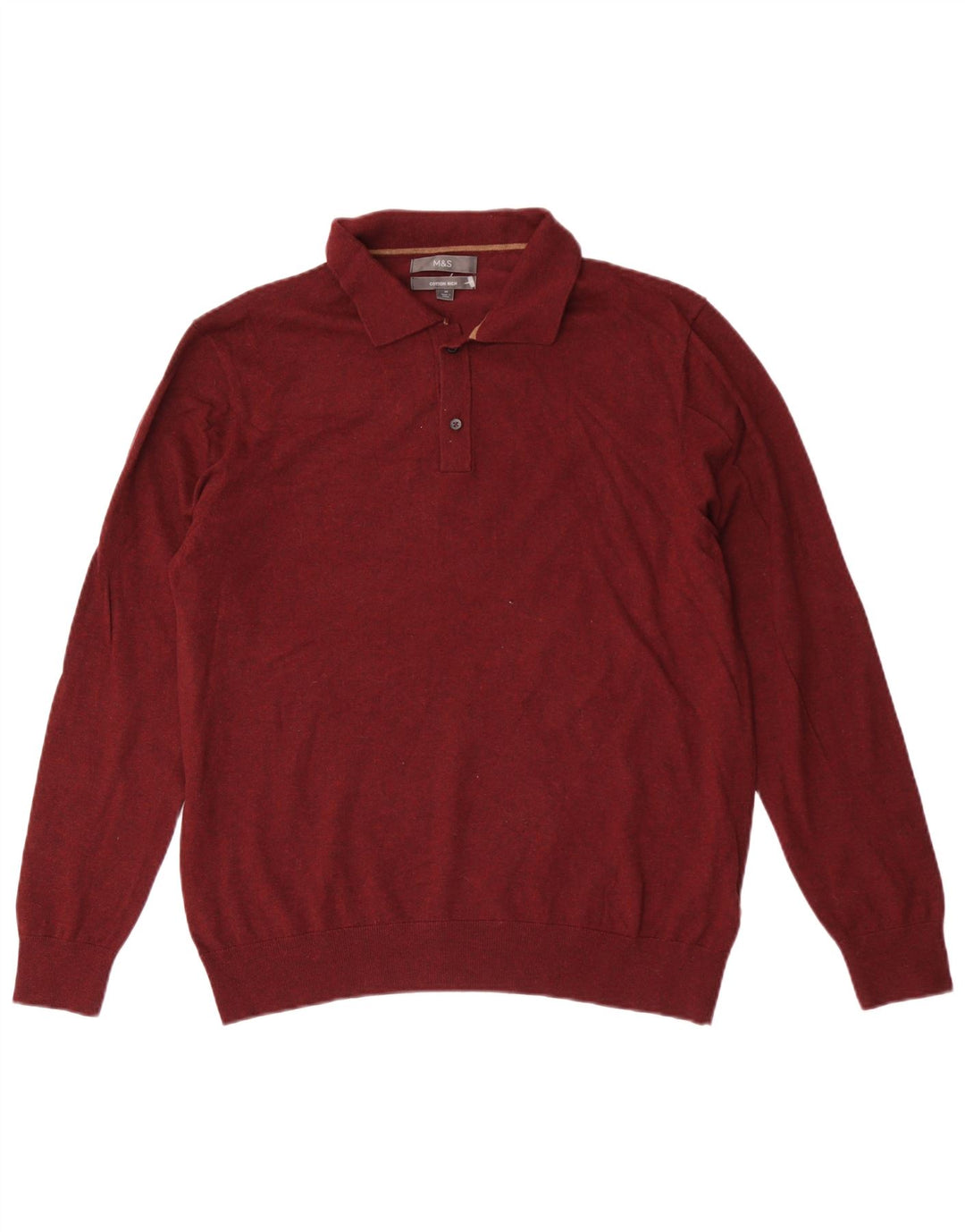 Maglione da uomo Marks & Spencer con collo alto, cotone marrone medio medio