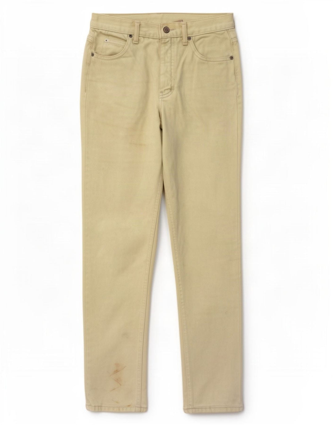 Jeans slim da donna Calvin Klein US 6 medio W28 L31 cotone giallo