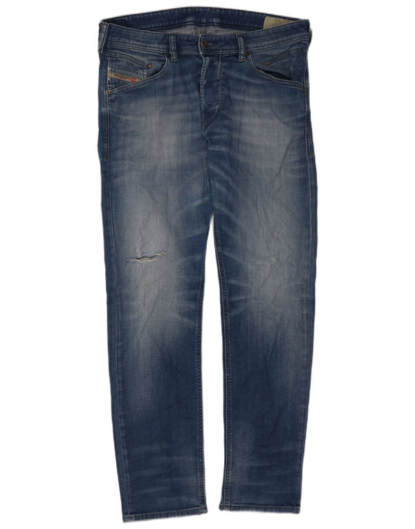 Jeans da uomo Diesel Belther Regular Slim affusolati W31 L30 in cotone blu