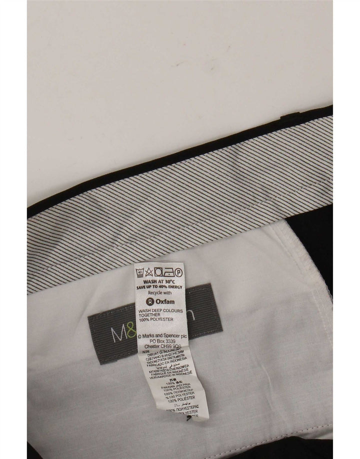 Pantaloni da abito con pegging da uomo Marks & Spencer W36 L31 poliestere nero