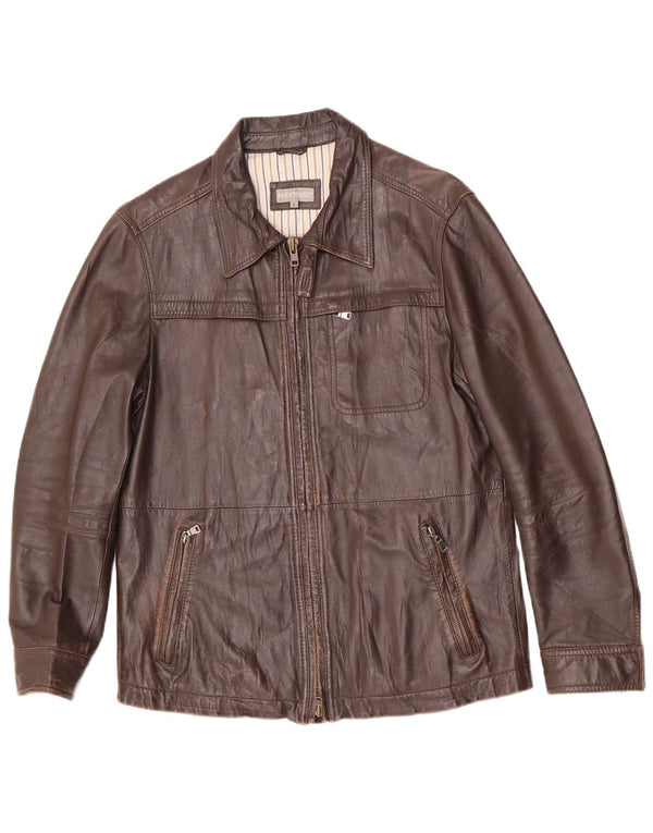 Giacca in pelle da uomo In Extenso UK 40 Large Marrone