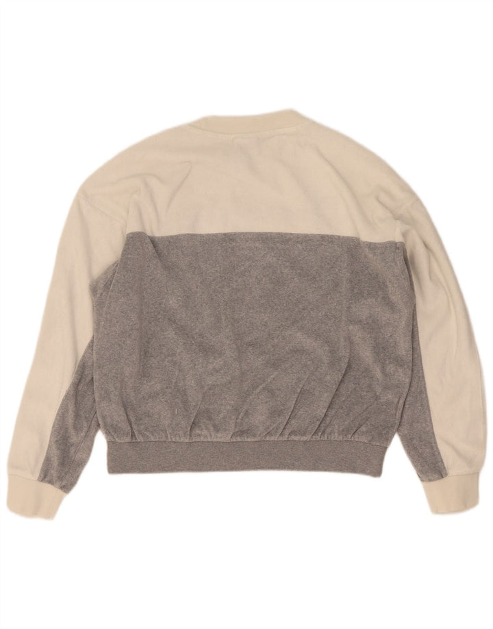 Felpa con grafica da donna Champion, maglione UK 14, blocco colore bianco medio
