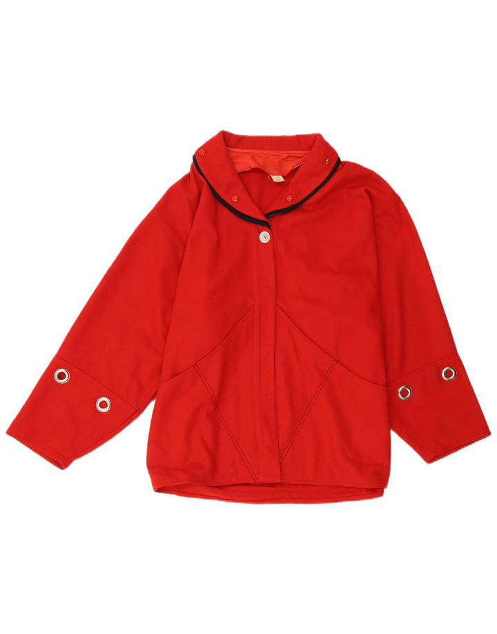 Bomber vintage da donna IT 44 rosso medio in lana