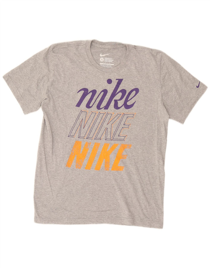NIKE Mens Standard Fit Graphic T-Shirt Top Large Grey