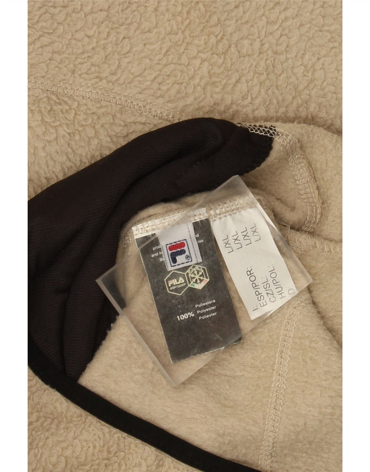 Giacca in pile da uomo Fila UK 40 Large Beige Colourblock Poliestere