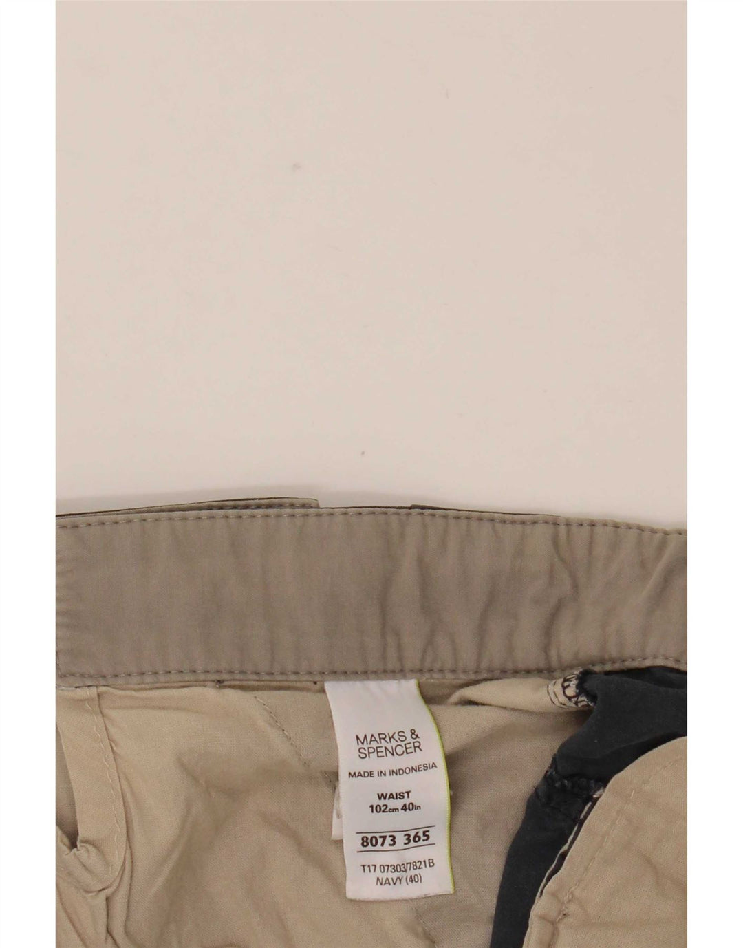 Pantaloncini cargo da uomo Marks & Spencer W40 XL Blu navy