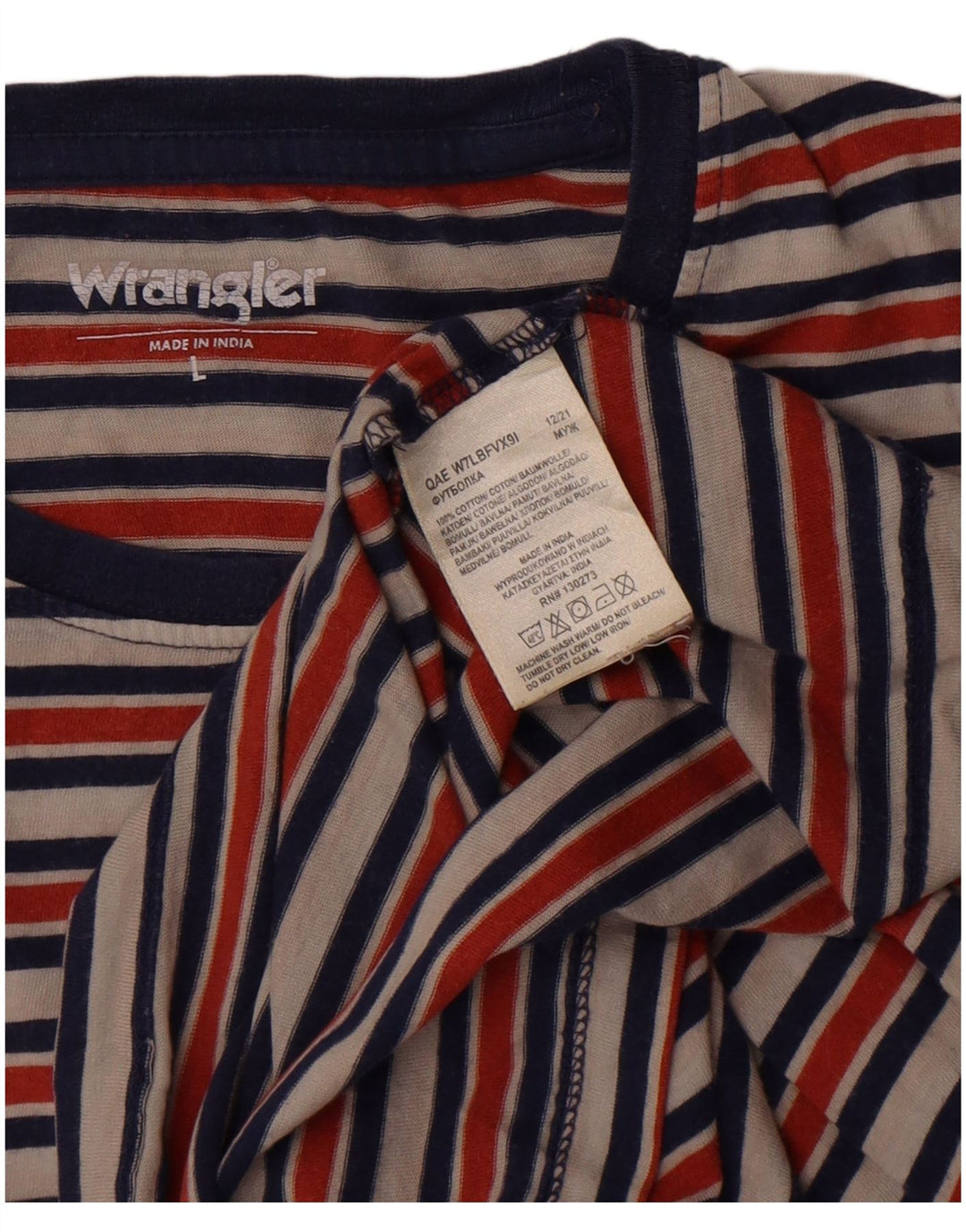 T-shirt da uomo Wrangler Top grande in cotone a righe multicolori