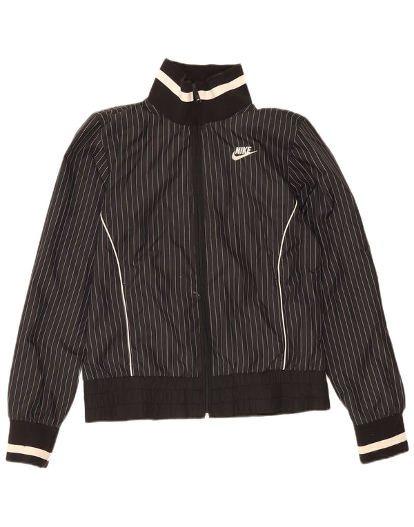 Giacca superiore della tuta da donna Nike UK 10/12 Poliestere gessato medio nero
