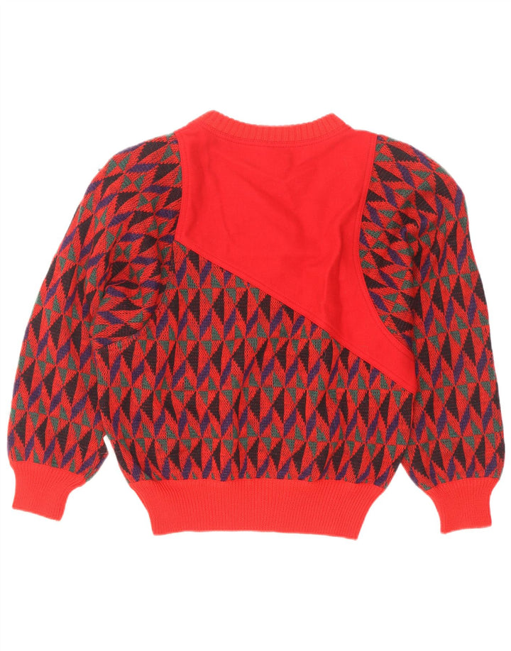 Maglione da donna con scollo a barca di Skipper IT 42 Lana geometrica rossa media