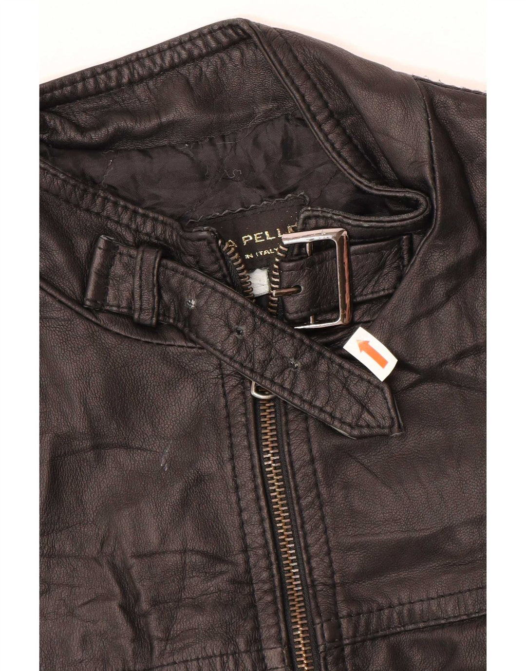 Giacca in pelle vintage da donna UK 12 media nera