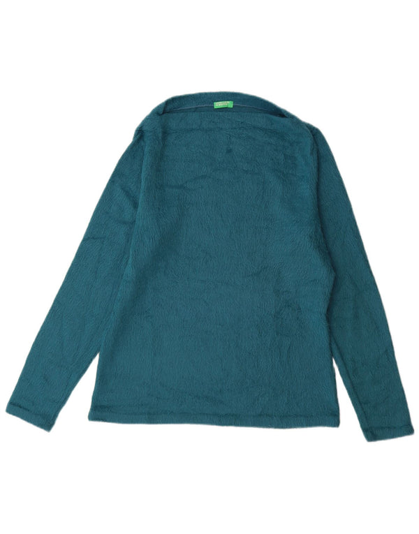 Maglione maglione con scollo a barca da donna Benetton UK 18 XL acrilico blu