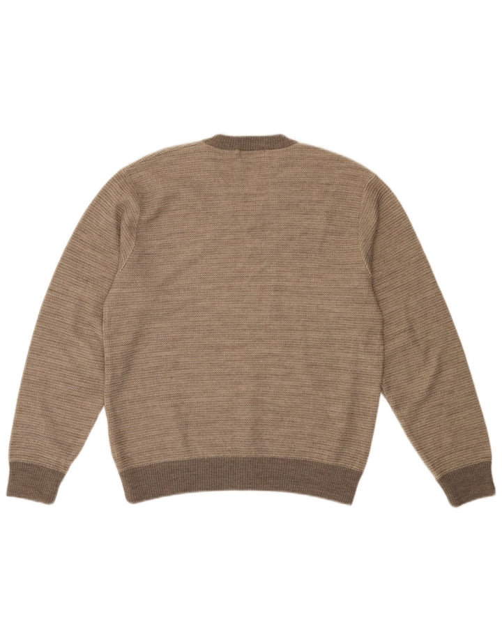 Maglione da uomo con scollo a V Marks & Spencer piccolo acrilico color block beige