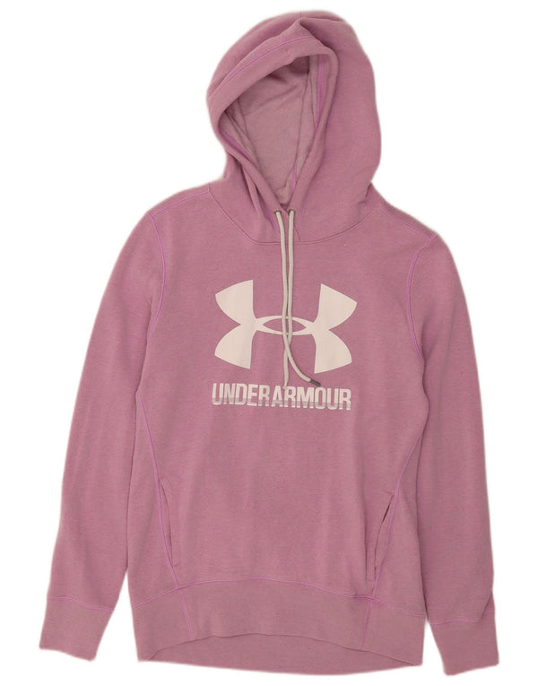 Felpa con cappuccio grafica da donna Under Armour UK 10 Small in cotone rosa