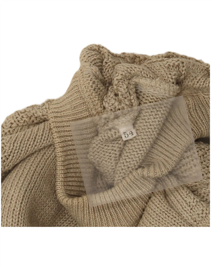 Maglione girocollo da uomo vintage IT 54 XL Beige