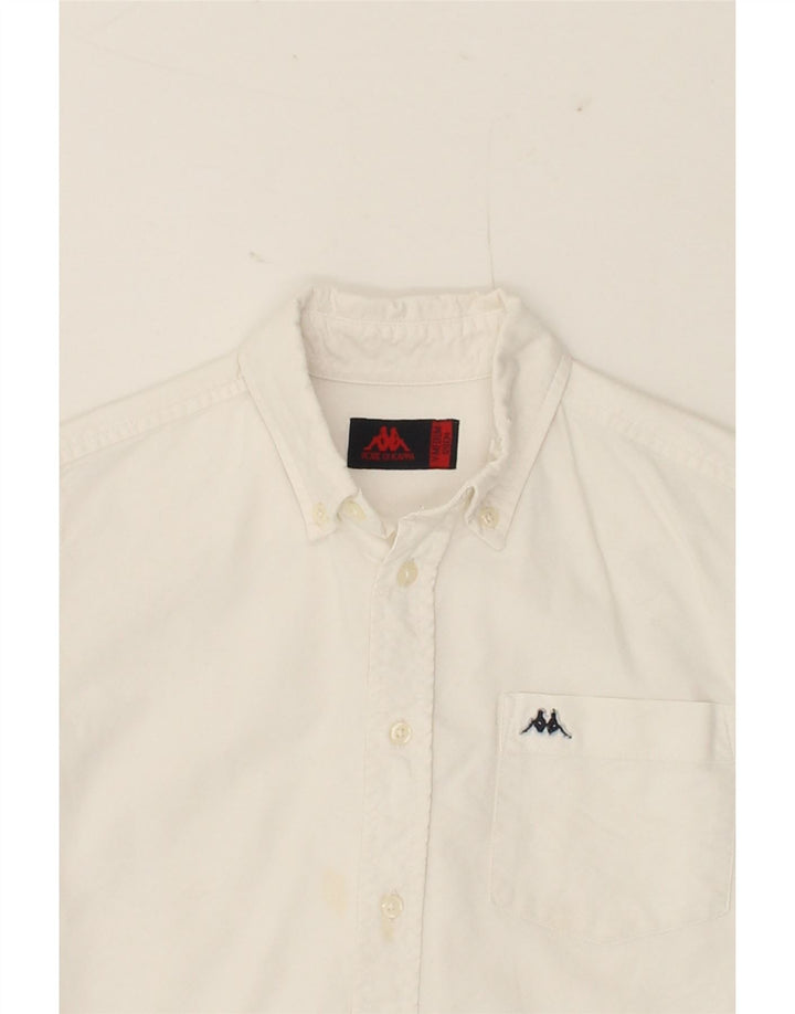 KAPPA Boys Shirt 7-8 Years Medium White Cotton Vintage Kappa and Second-Hand Kappa from Messina Hembry 
