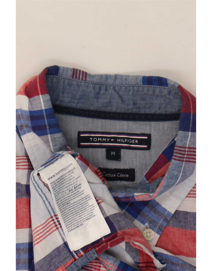 Camicia da uomo Tommy Hilfiger in cotone a quadri blu medio