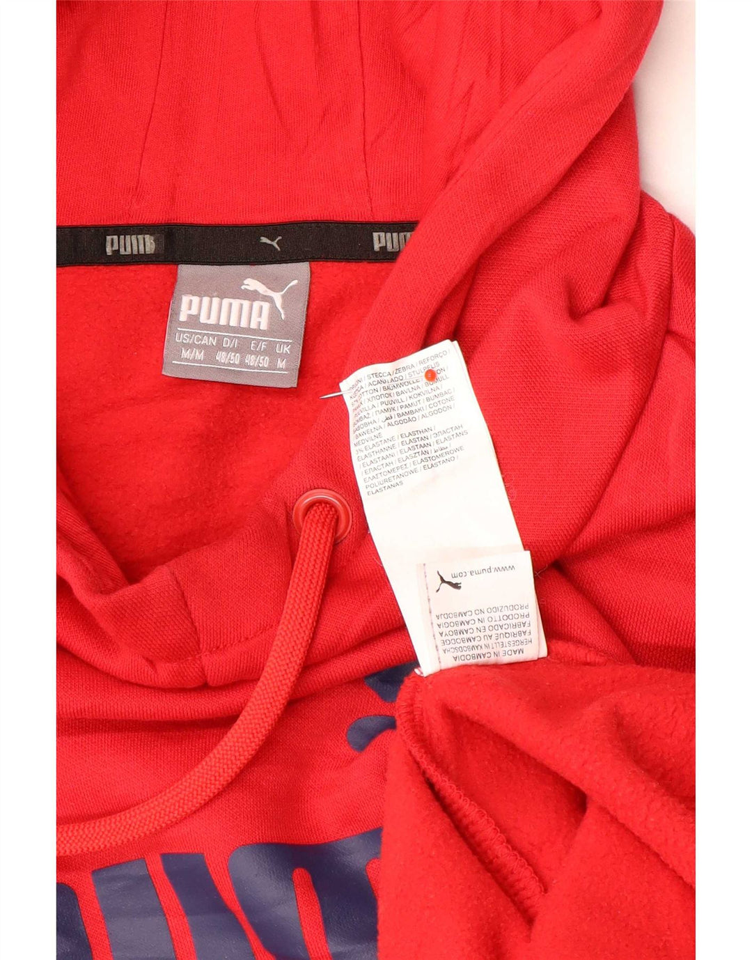 Felpa con cappuccio grafica da uomo Puma in cotone rosso medio