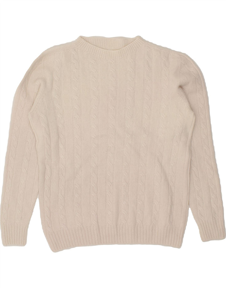 VINTAGE Womens Crew Neck Jumper Sweater UK 12 Medium Off White Vintage Vintage and Second-Hand Vintage from Messina Hembry 