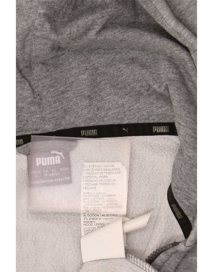 Felpa con cappuccio e zip da uomo Puma in cotone grigio medio