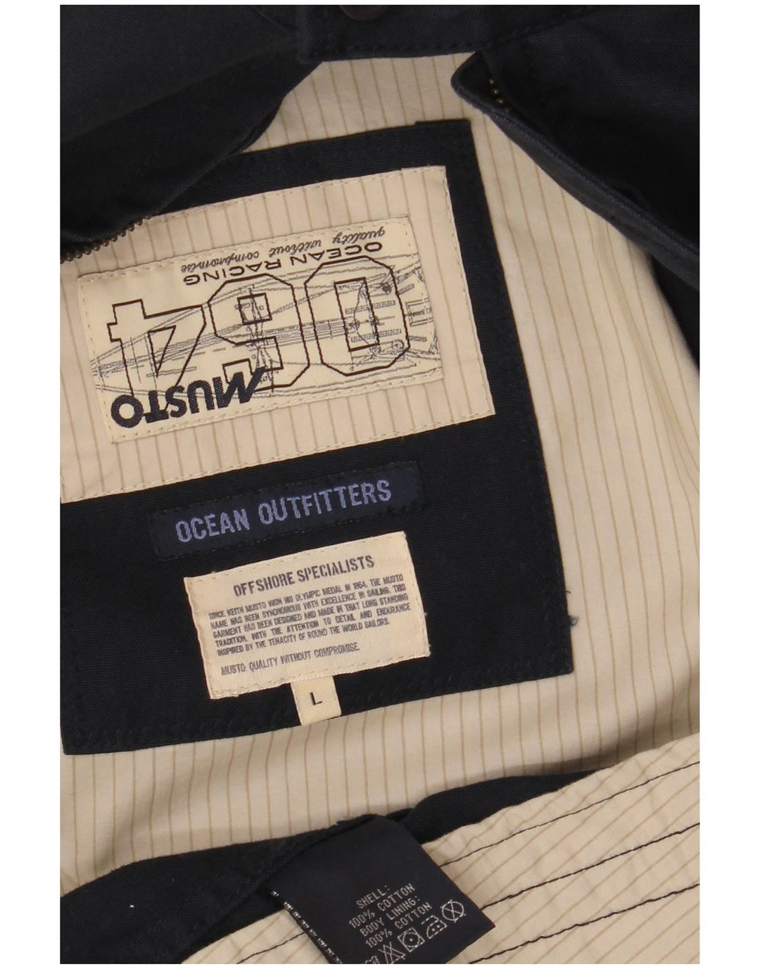 Giubbotto bomber da uomo MUSTO UK 40 grande cotone blu navy