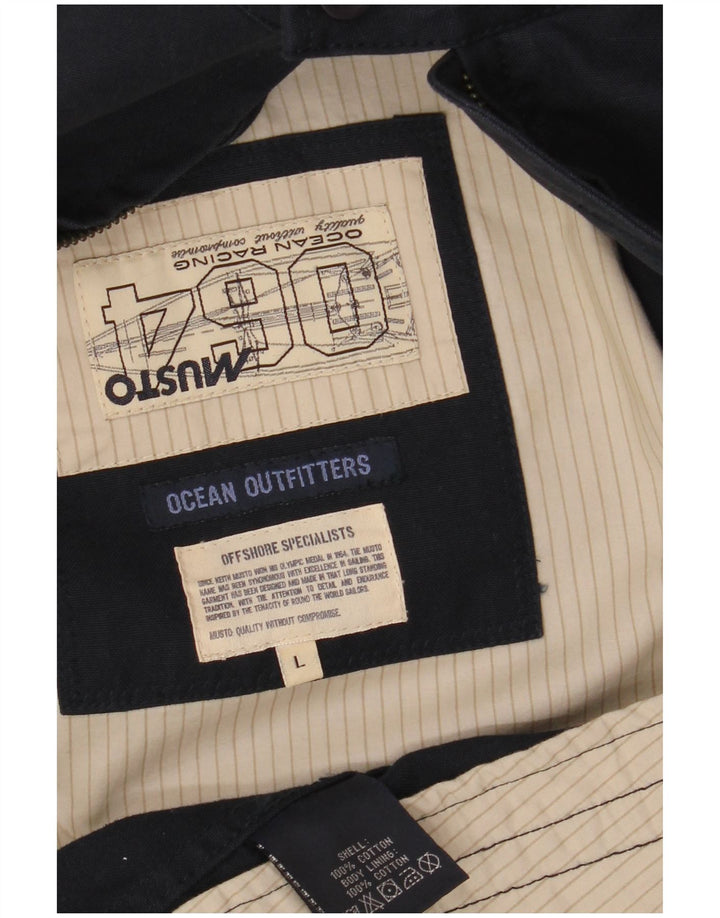 Giubbotto bomber da uomo MUSTO UK 40 grande cotone blu navy