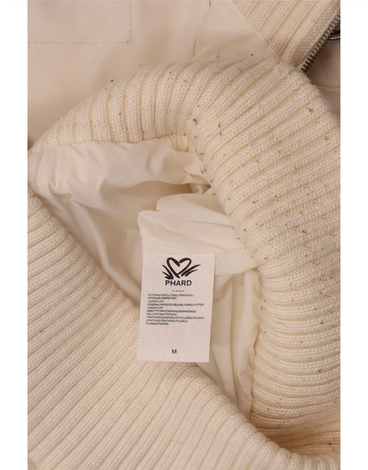 Giacca imbottita con cappuccio da donna Phard UK 14 nylon bianco medio
