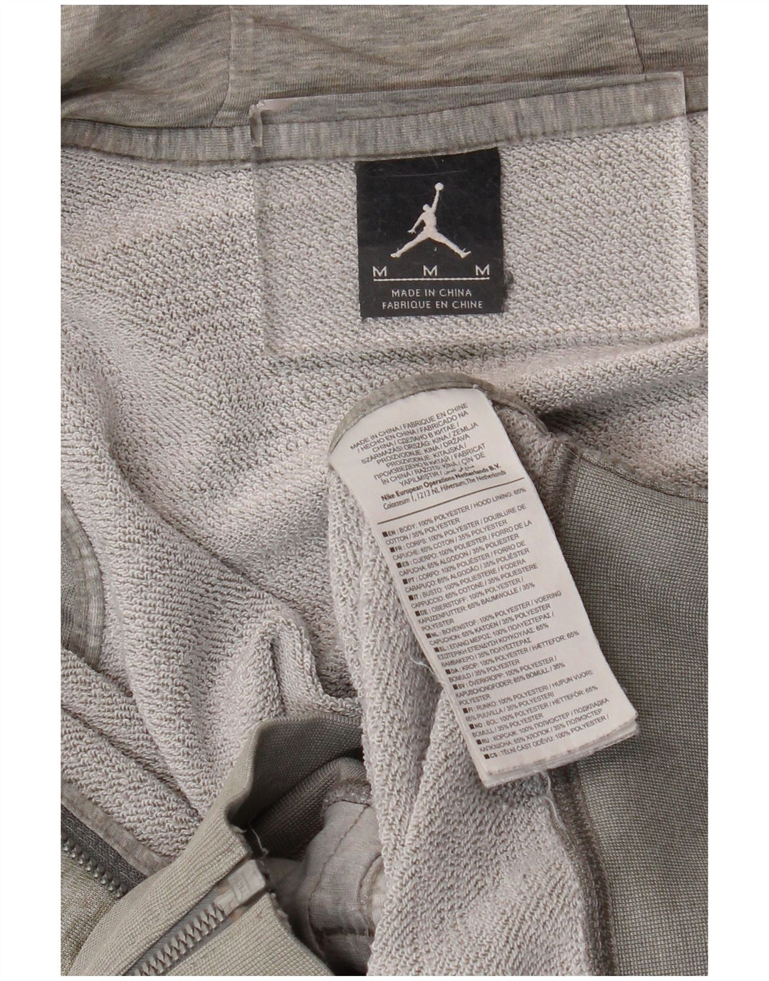 Felpa con cappuccio e zip Jordan da uomo in poliestere grigio medio
