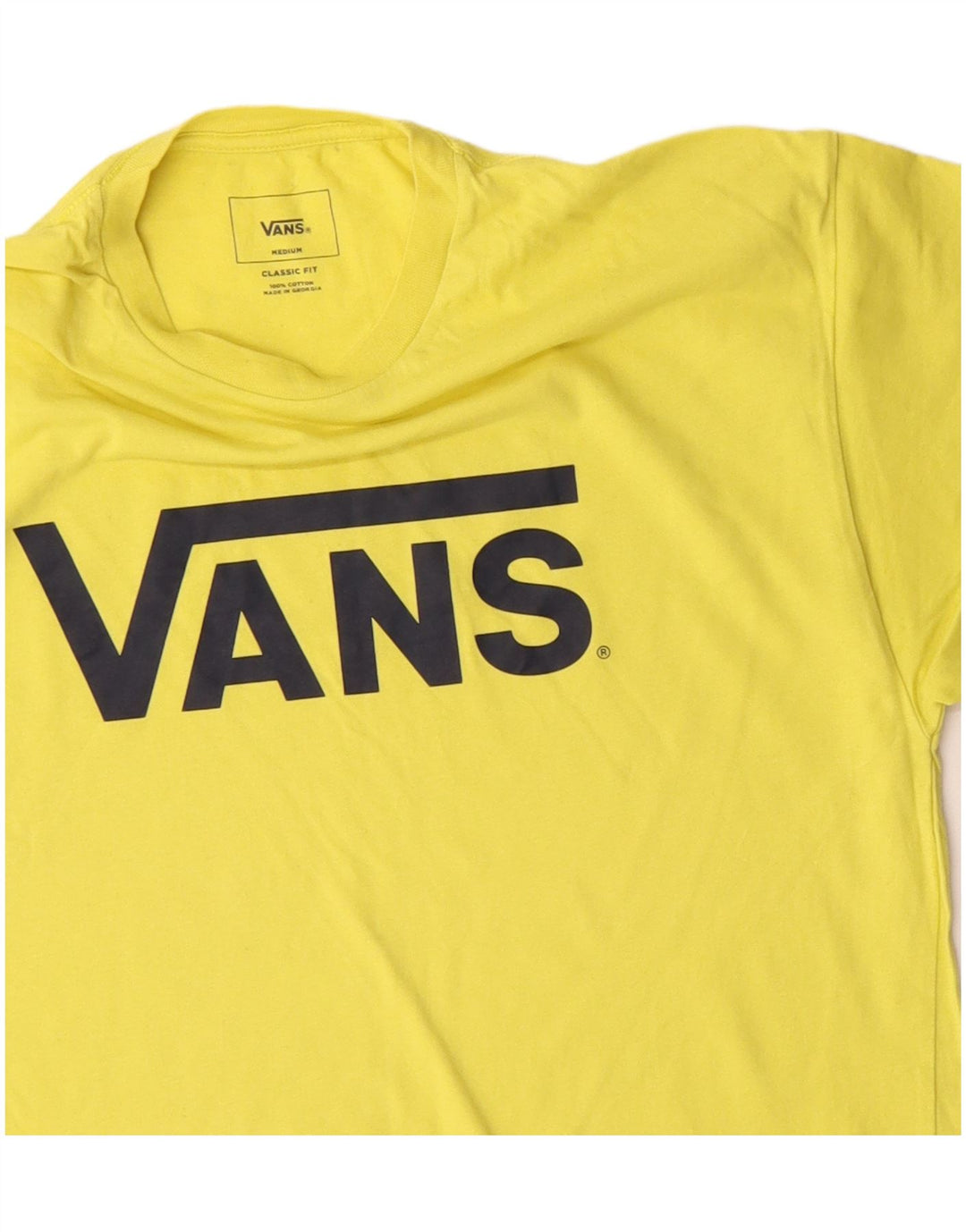 T-shirt grafica da uomo con vestibilità classica VANS, top in cotone giallo medio