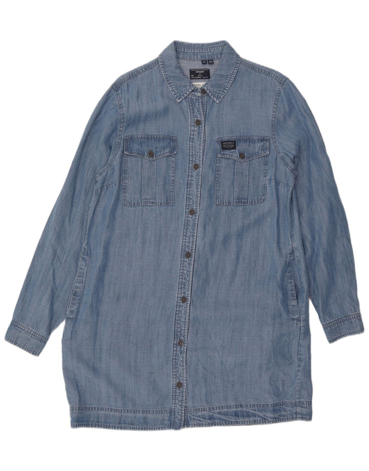 Abito in denim da donna Superdry UK 14 Large Blue Lyocell