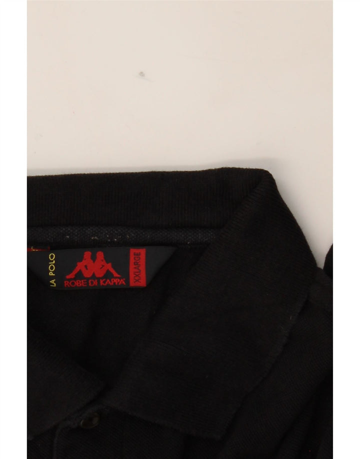KAPPA Mens Polo Shirt 2XL Black Cotton Vintage Kappa and Second-Hand Kappa from Messina Hembry 