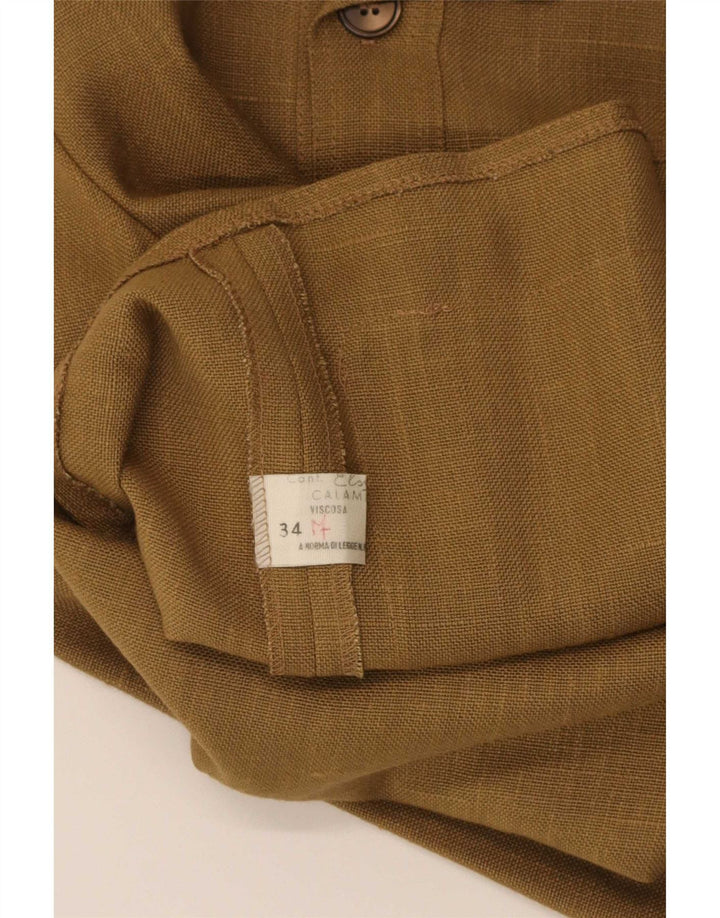 Camicia overshirt da donna vintage IT 34 2XS Viscosa kaki