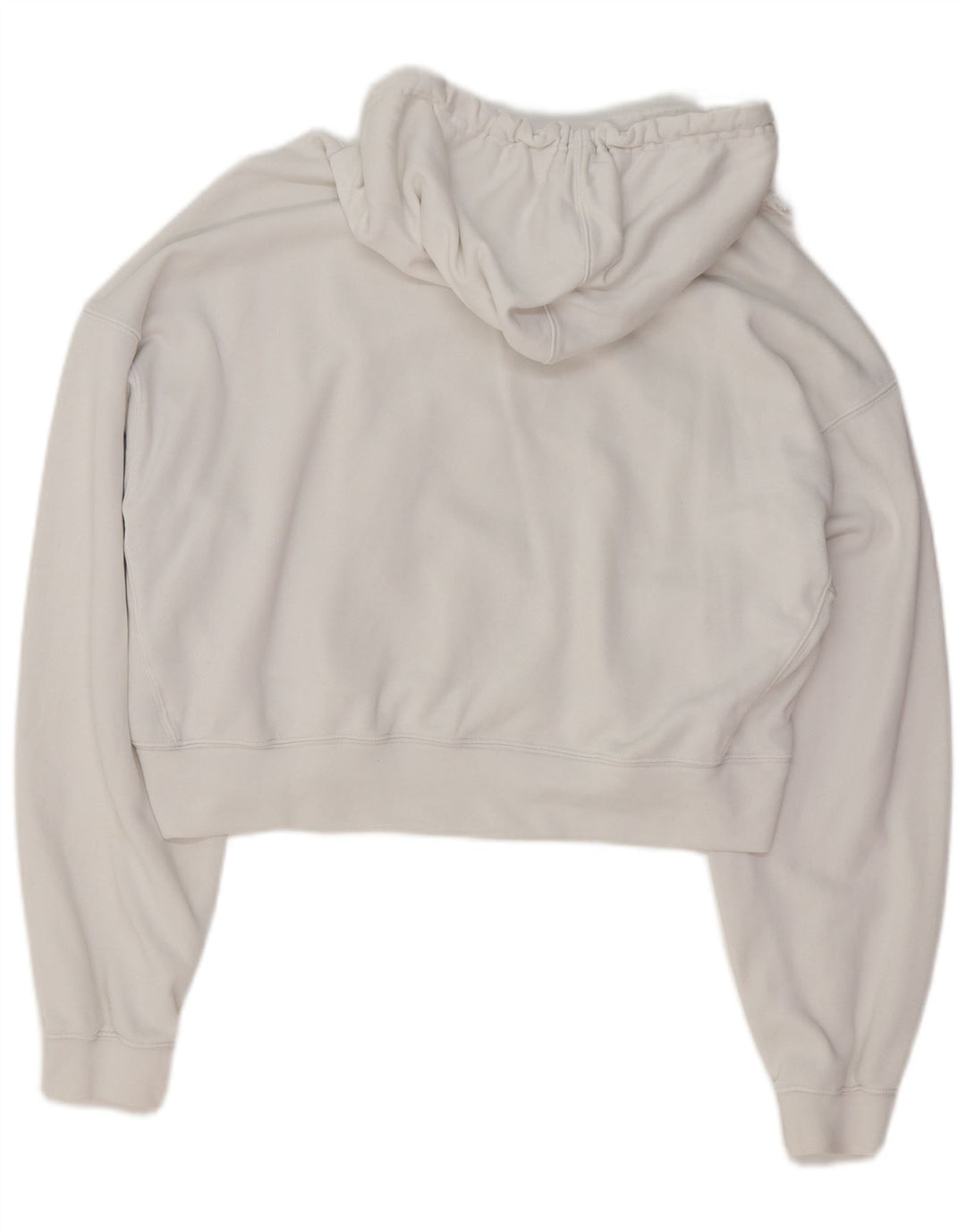 Maglione corto con cappuccio oversize da donna ADIDAS UK 10 piccolo cotone bianco