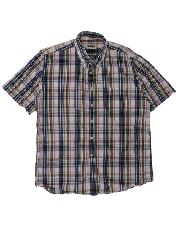 Camicia Barbour da uomo a maniche corte con vestibilità regolare XL a quadri multicolore